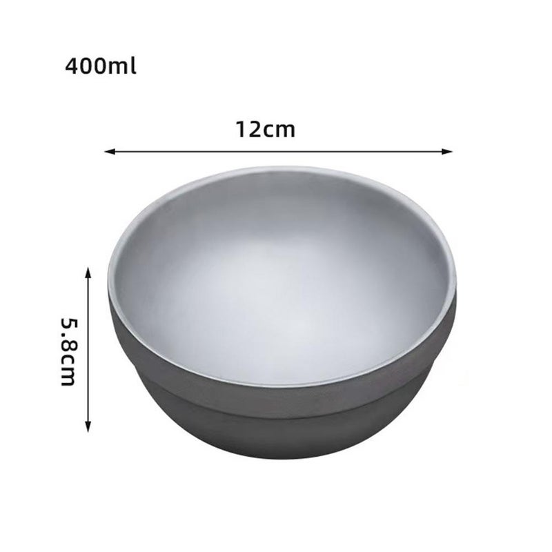 Titanium double-layer healthy tableware, heat-insulating and anti-scalding, high-end household rice bowl, centimeter soup spoon, outdoor camping antibacterial noodle bowl - Image 1